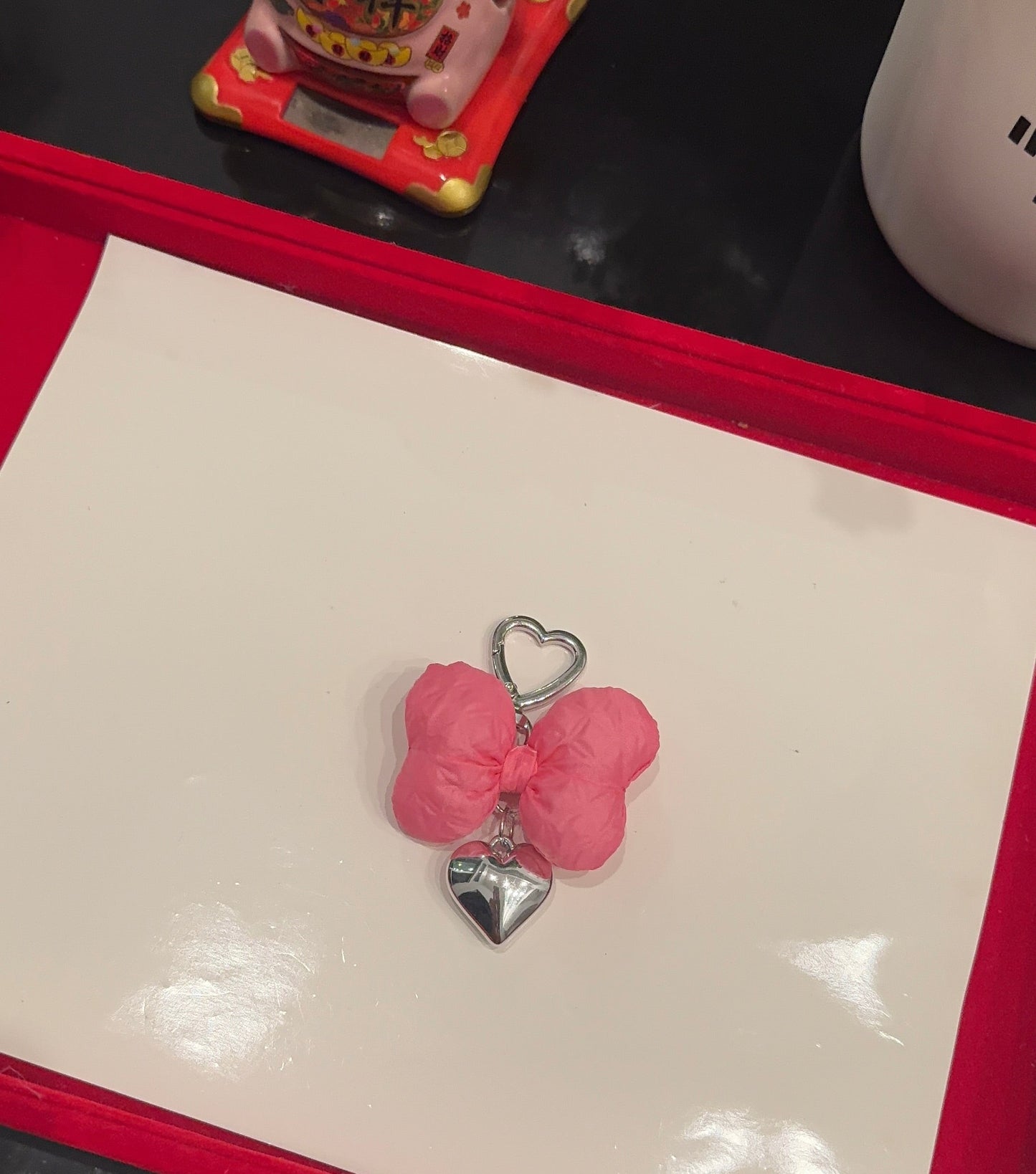 Pink Bow Keychain