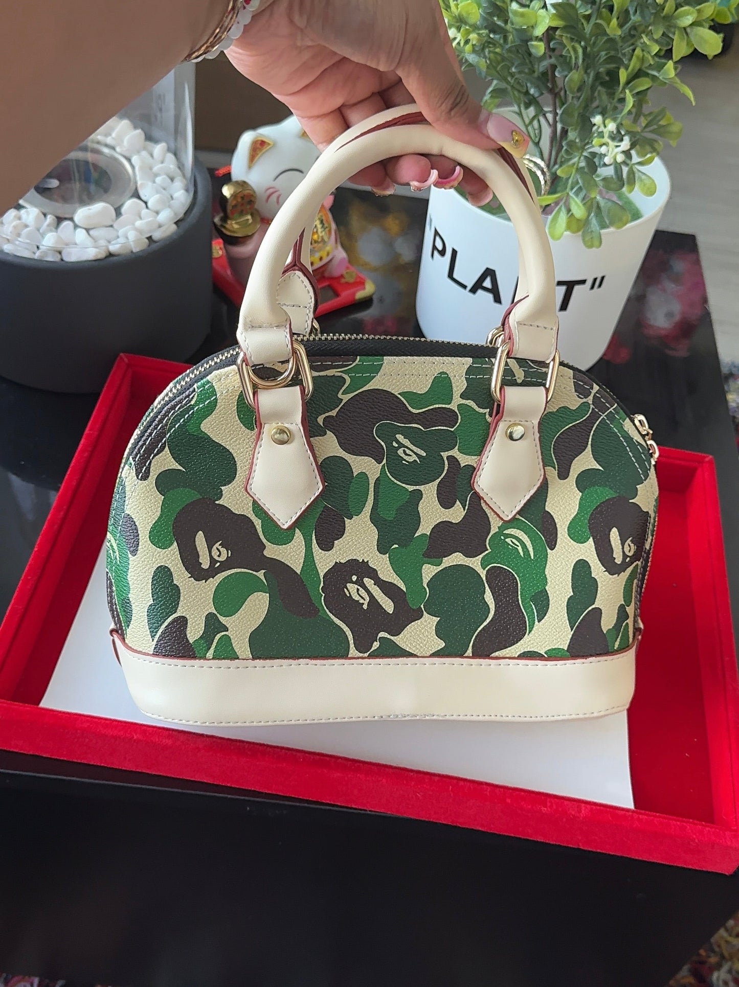 Green Camo Shell Bag