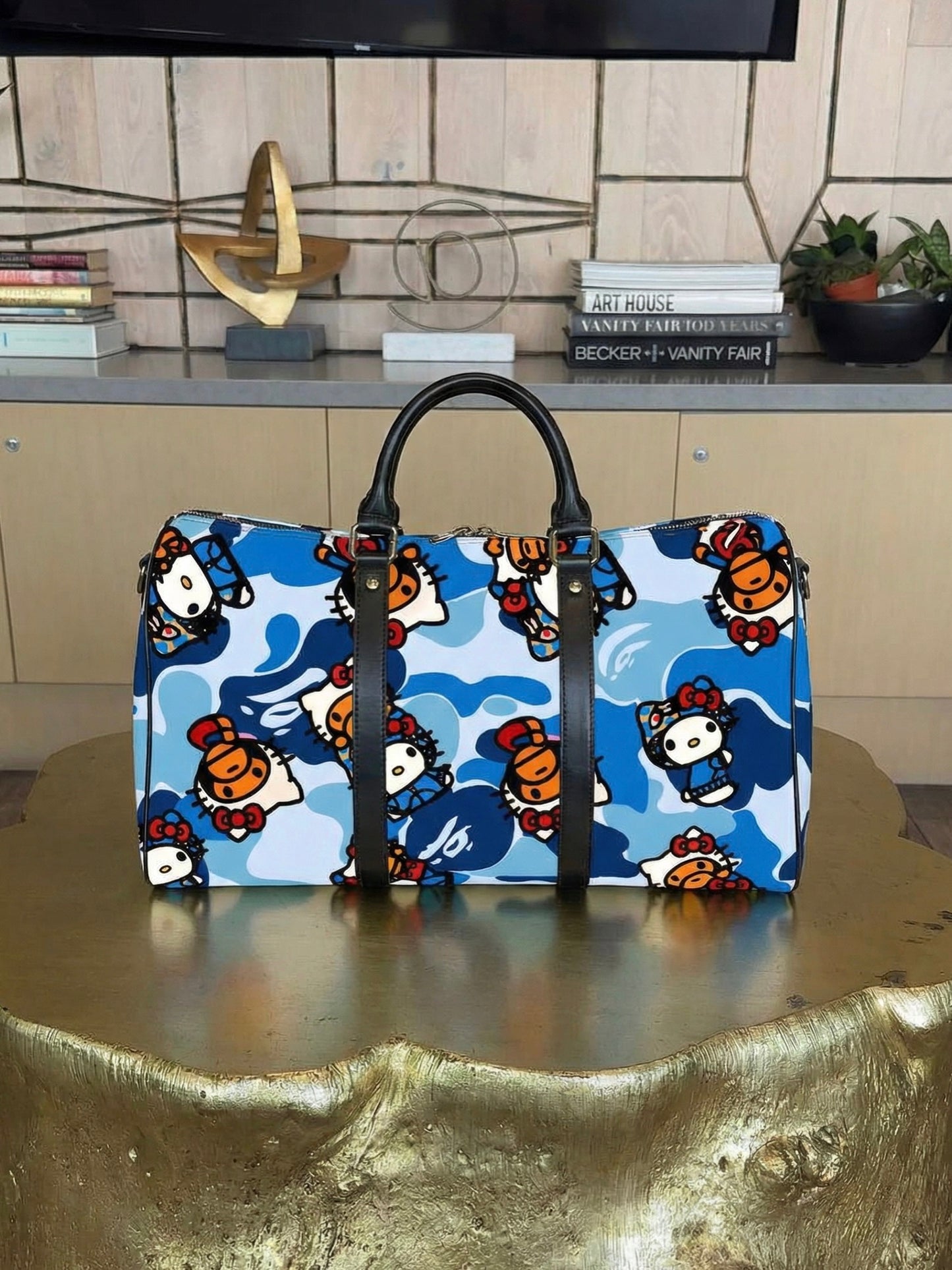 Blue Camo HK LEATHER Duffel