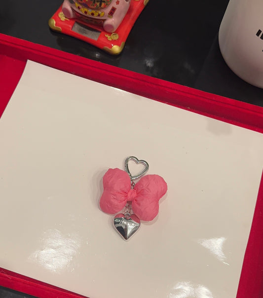 Pink Bow Keychain