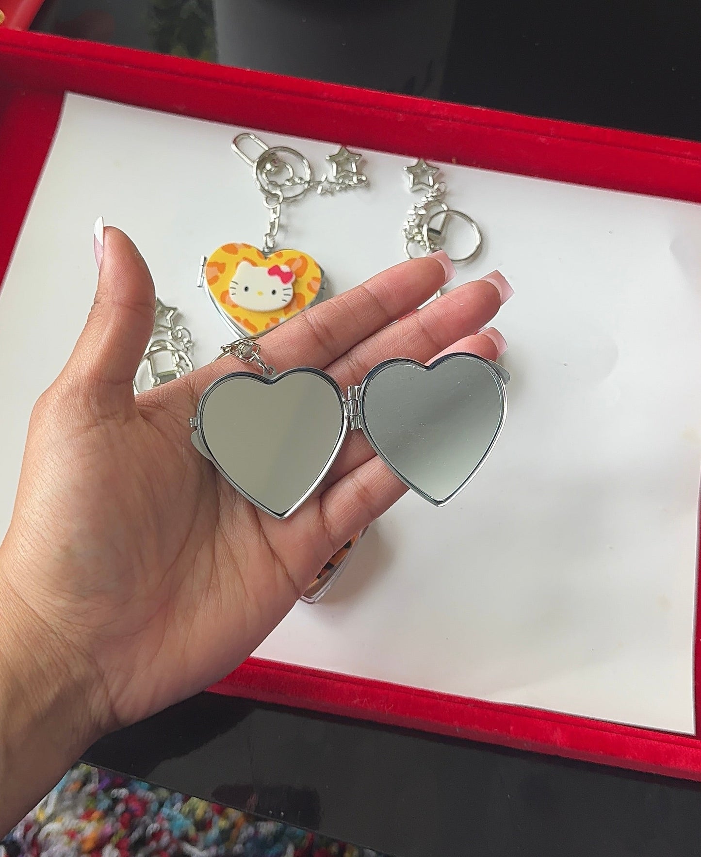 HK Heart Mirror Keychain