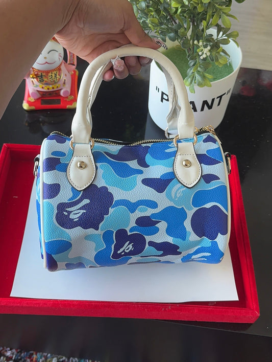 Plain Blue Camo Pillow Bag