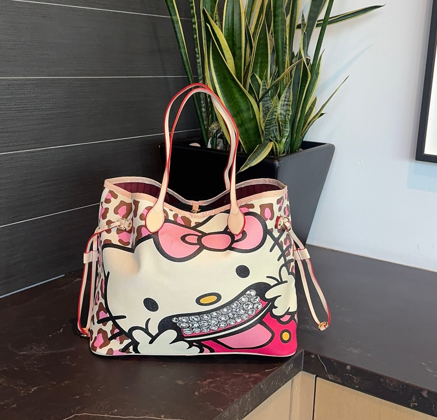 Kitty Bling Large Tote Bag