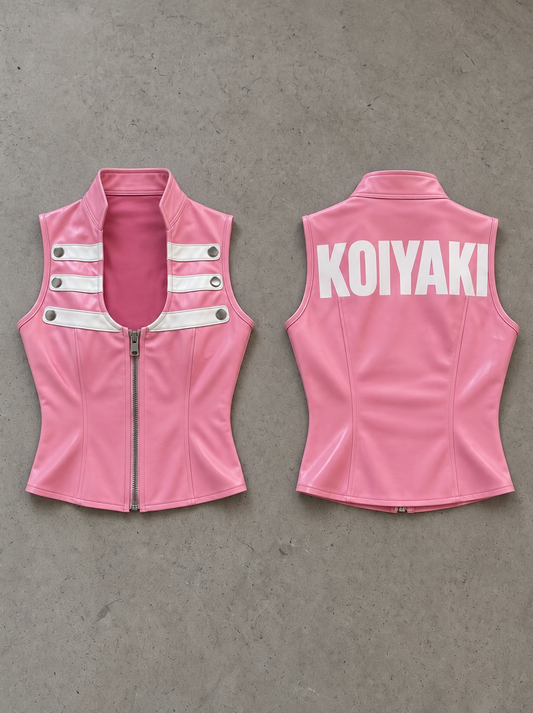 Pink Mei Leather Top