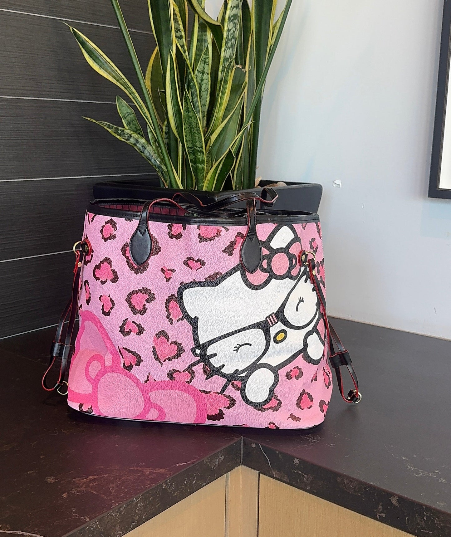 HK Pink Nerd Large Tote Bag