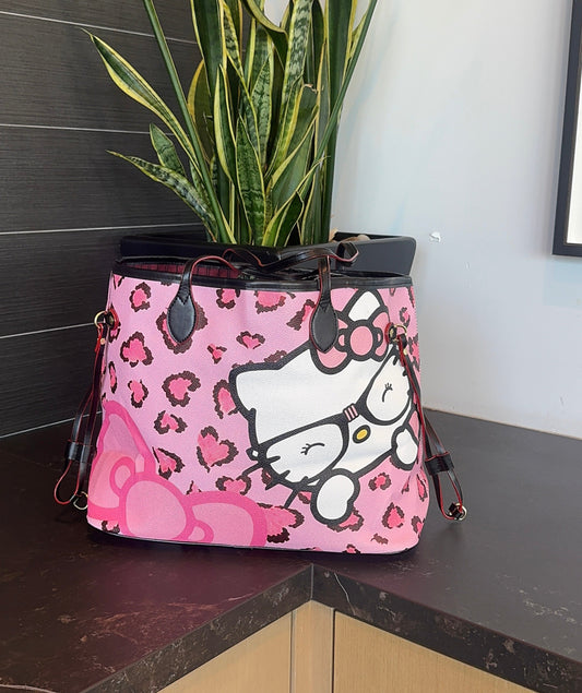 HK Pink Nerd Large Tote Bag