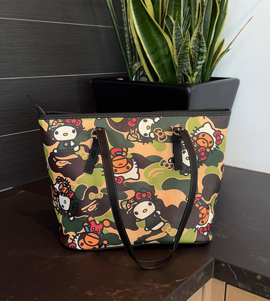 Green HK Camo Mini Tote Bag