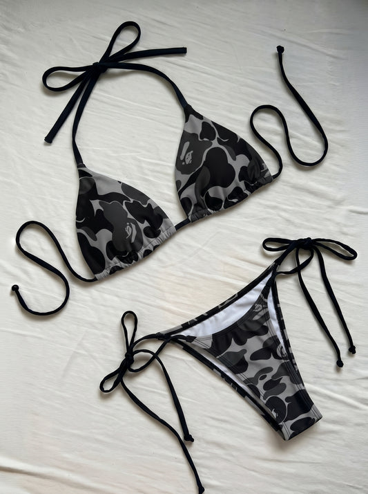 Grey & Black Camo Bikini