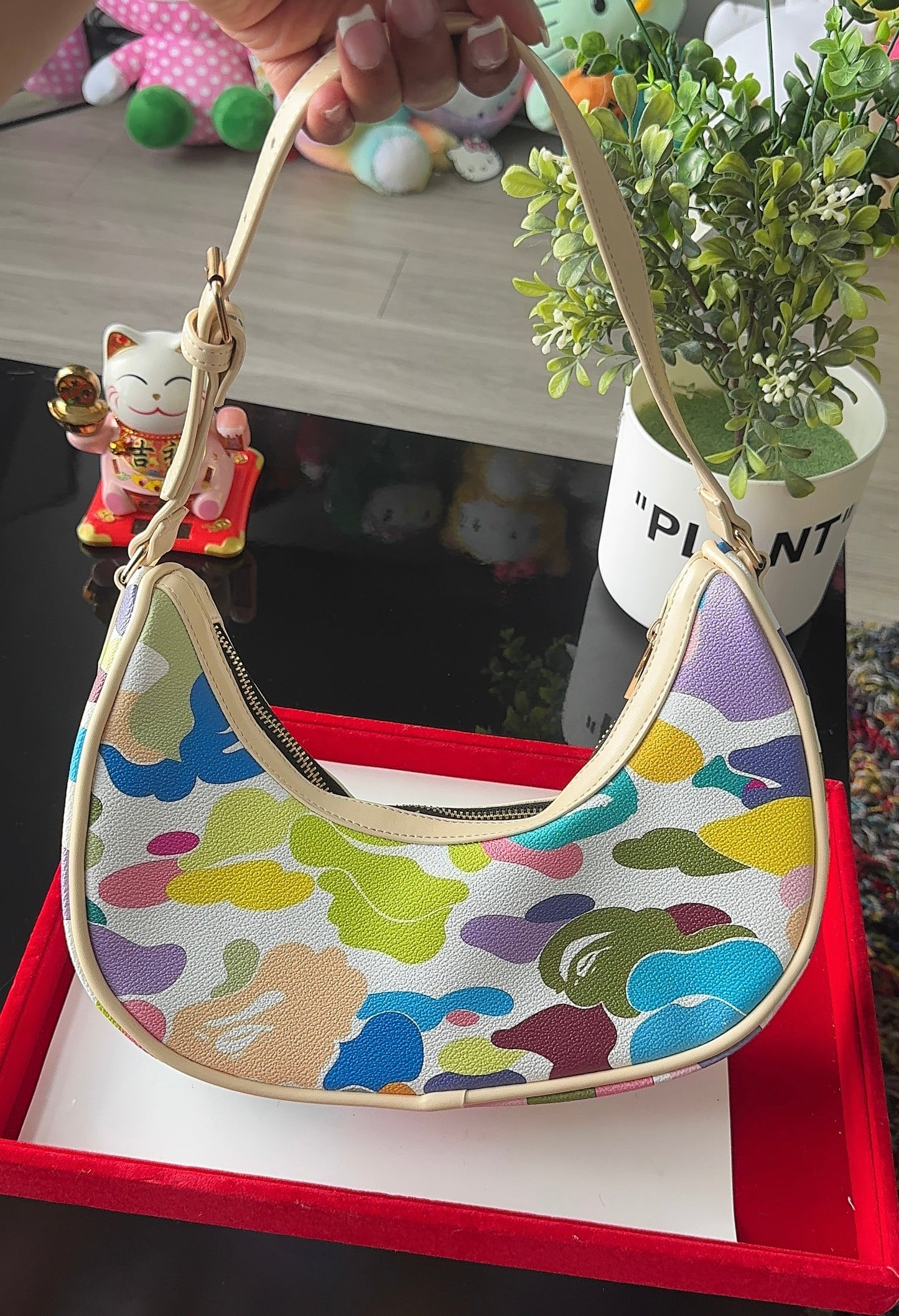 Multi Camo Moon Bag