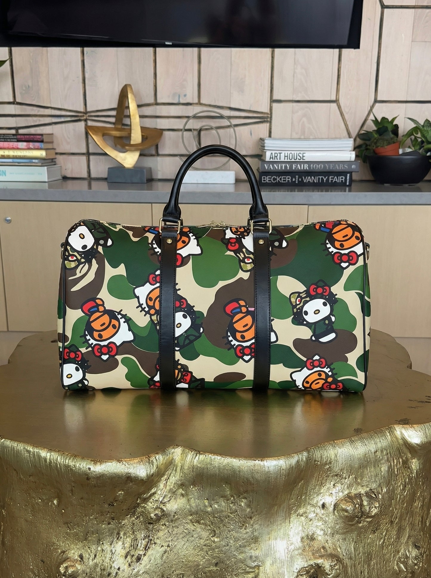 Green Camo HK LEATHER Duffel