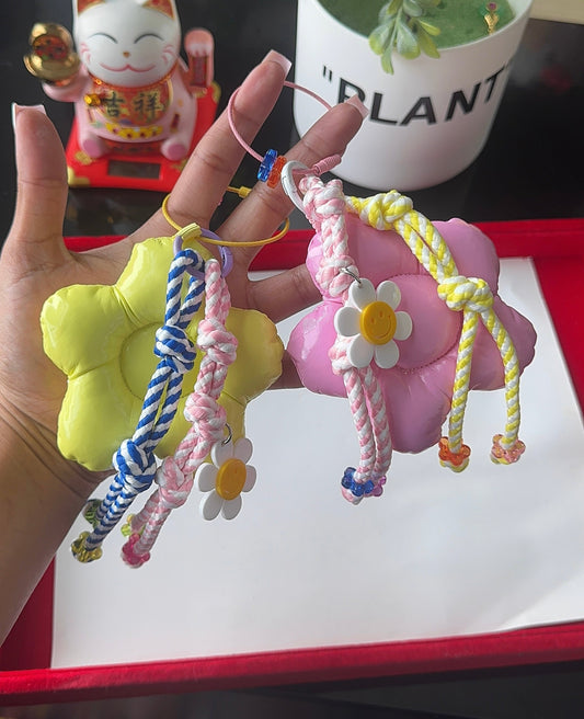 Plush Flower Keychain
