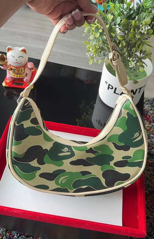 Green Camo Moon Bag