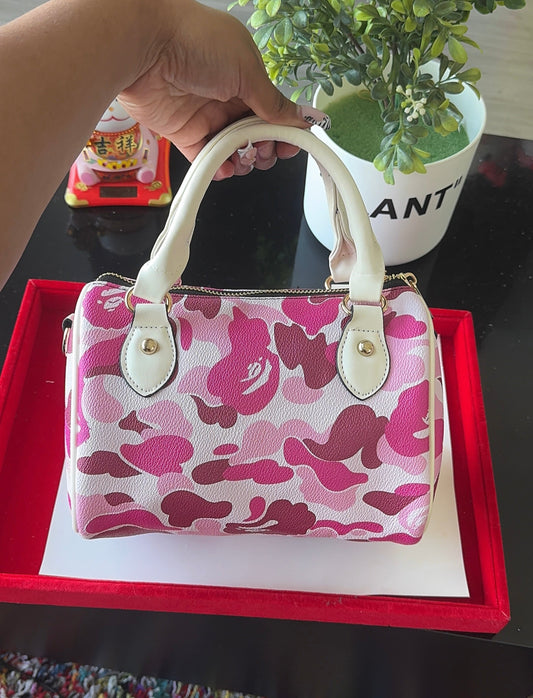 Plain Pink Camo Pillow Bag